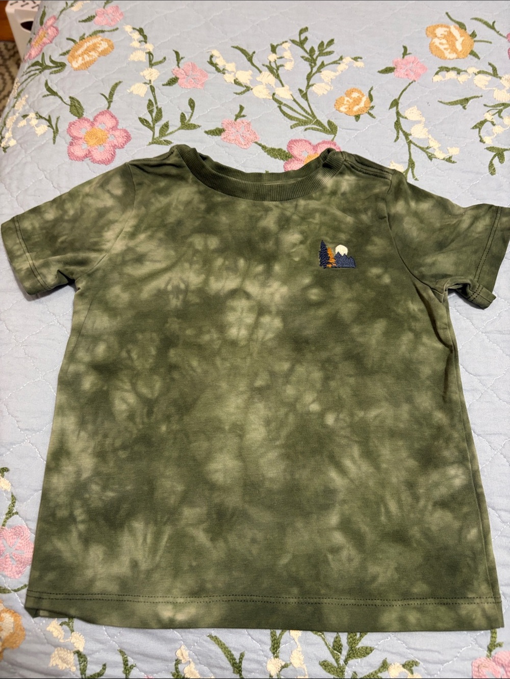 Aspen Embroidered Logo Left Chest Green TieDye Toddlers PreOwned TShirt Size 3